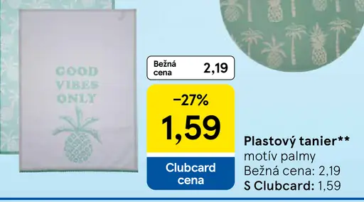 Plastový tanier motív palmy