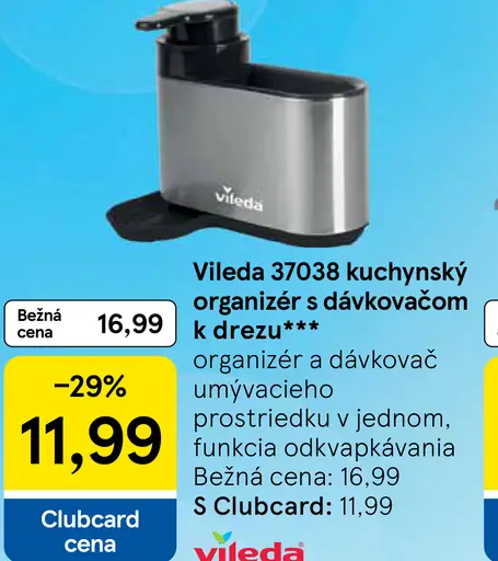 Vileda 37038 kuchynský organizér s dávkovačom