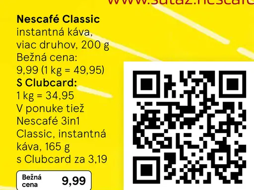 NESCAFÉ CLASSIC, instantná káva