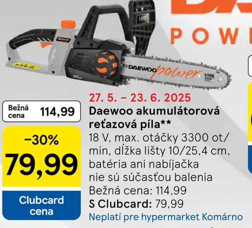 Daewoo akumulátorová reťazová píla
