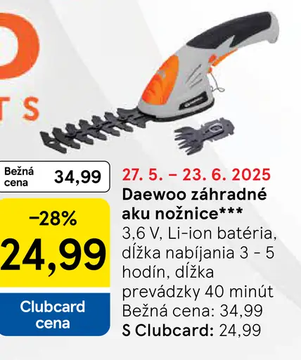 Daewoo záhradné aku nožnice