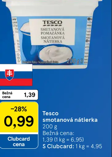 Tesco smotanová nátierka
