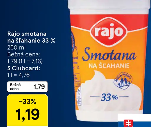 Rajo smotana na šľahanie