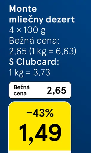 Monte mliečny dezert