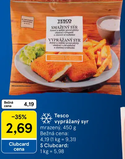 Tesco vyprážaný syr mrazený