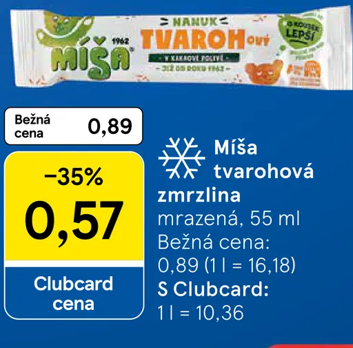 Míša tvarohová zmrzlina mrazená