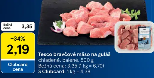Tesco bravčové mäso na guláš