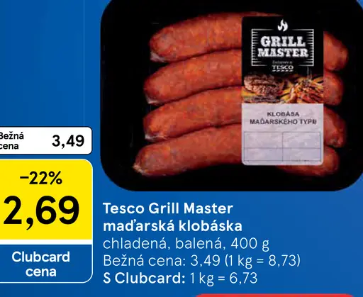 Tesco Grill Master maďarská klobása