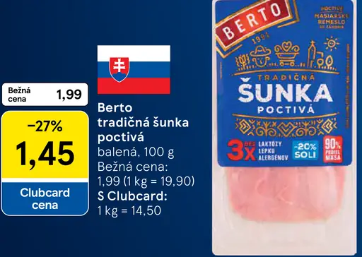 Berto Tradičná šunka poctivá