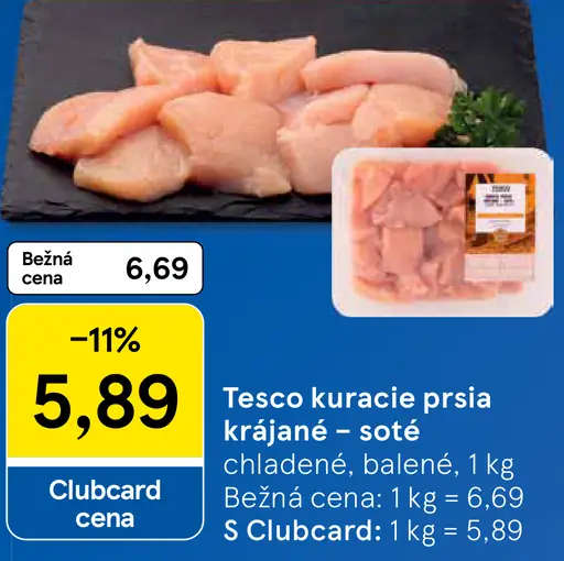 Tesco kuracie prsia krájané – soté