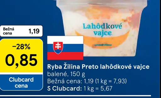 Ryba Žilina Preto lahôdkové vajce