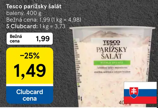 Tesco parížsky šalát