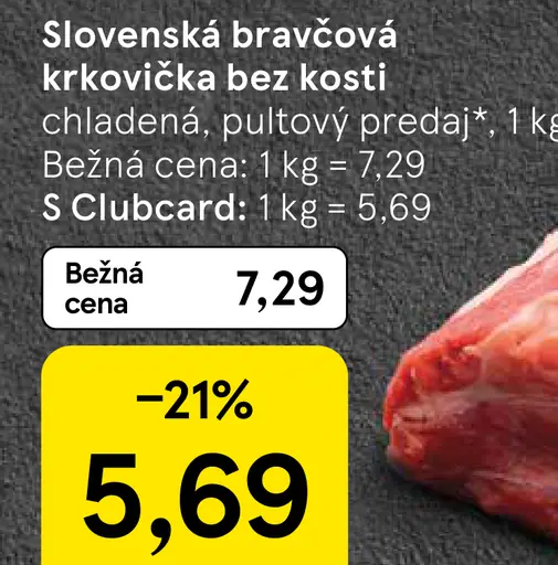 Slovenská bravčová krkovička bez kosti