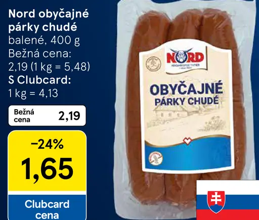 Nord obyčajné párky chudé