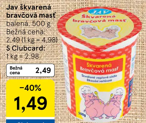 Jav Škvarená bravčová masť