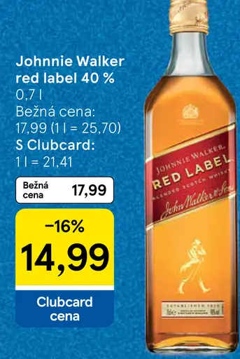 Johnnie Walker red label 40 %