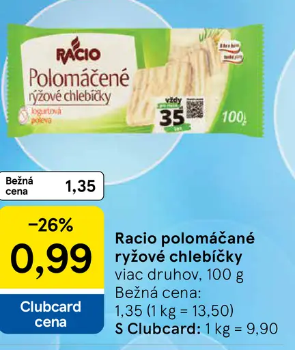 Racio Polomáčané ryžové chlebíčky mliečnokakaová poleva