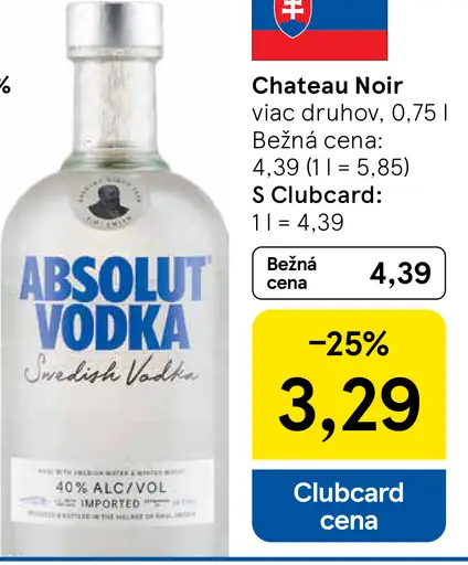 Absolut vodka 40 %