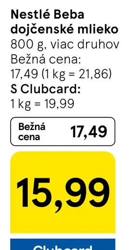 Nestlé Beba dojčenské mlieko