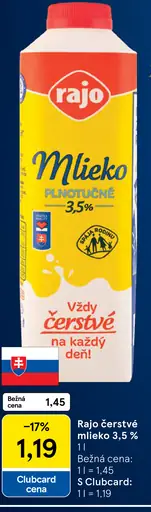 Rajo čerstvé mlieko 3,5%