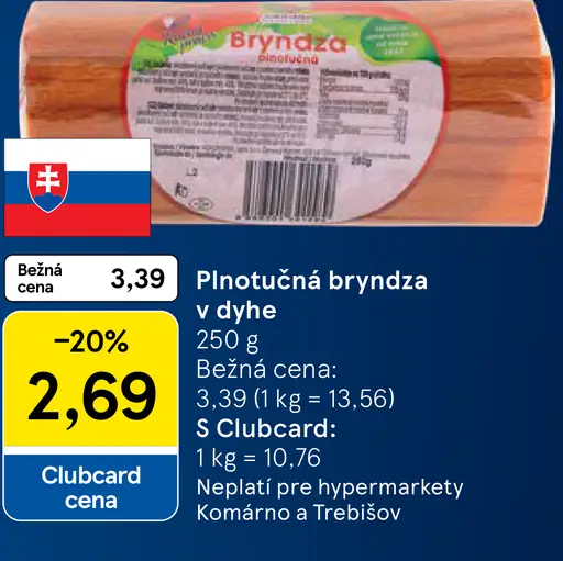 Plnotučná bryndza v dyhe