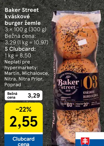 Baker Street kváskové burger žemle