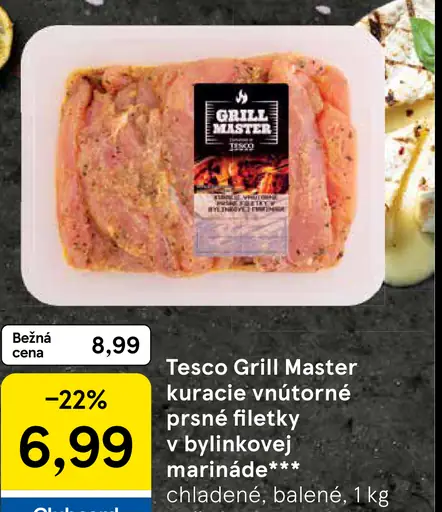 Tesco Grill Master kuracie vnútorné prsia filety v bylinkovej marináde