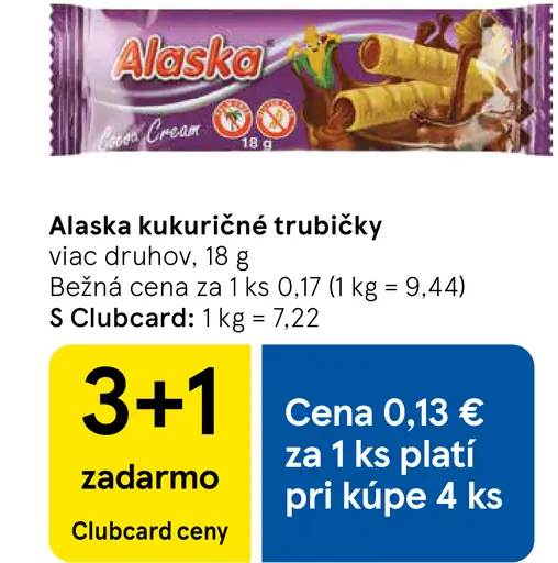 Alaska kukuričné trubičky