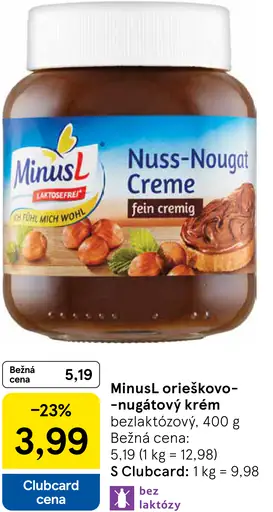 MinusL orieškovo-nugátový krém