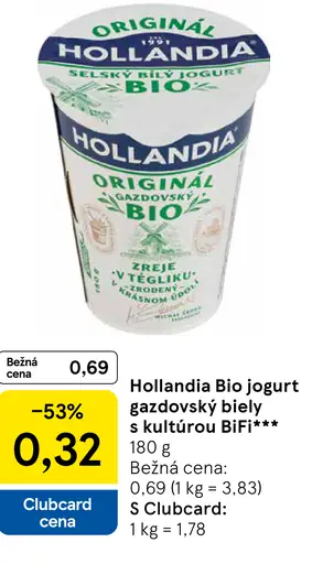 Hollandia Bio jogurt gazdovský biely s kultúrou BiFi