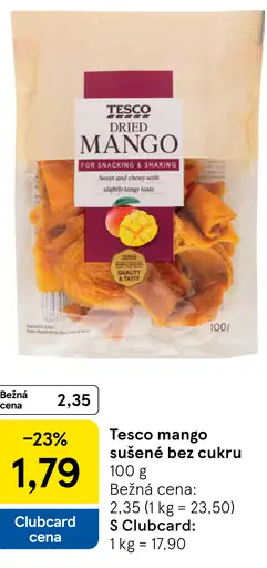 Tesco mango sušené bez cukru
