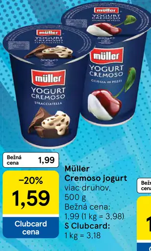 Müller Cremoso jogurt