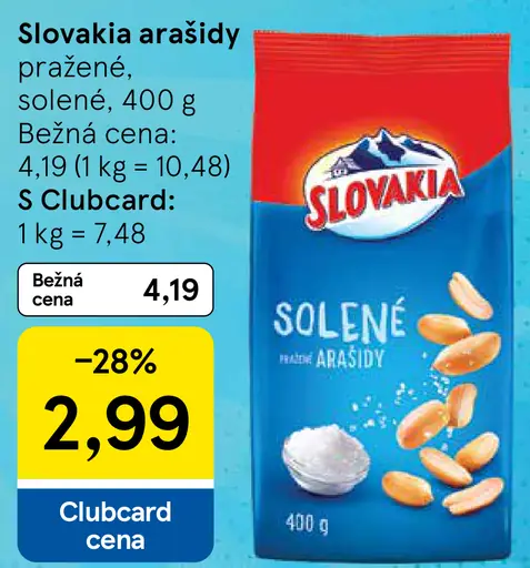 Slovakia Arašidy pražené solené