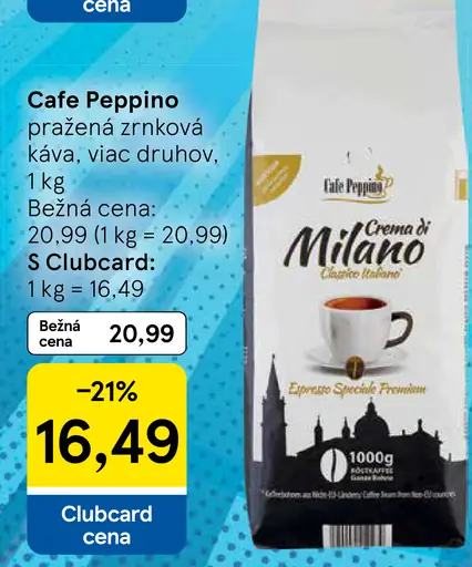 Cafe Peppino pražená zrnková káva