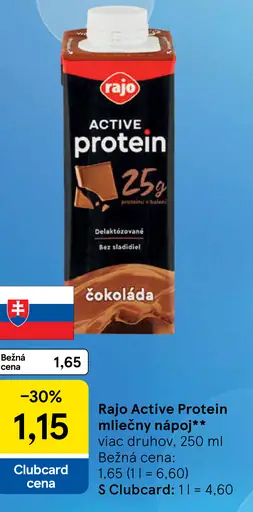 Rajo Active Protein Mliečny Nápoj