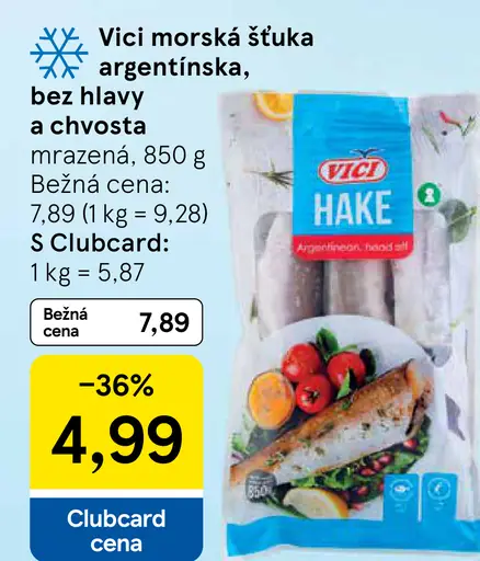 Vici morská šťuka argentínska, bez hlavy a chvosta