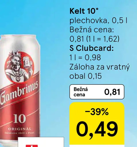 Gambrinus 10° plechovka