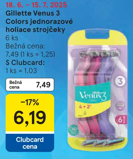 Gillette Venus 3 Colors jednorazové holiace strojčeky