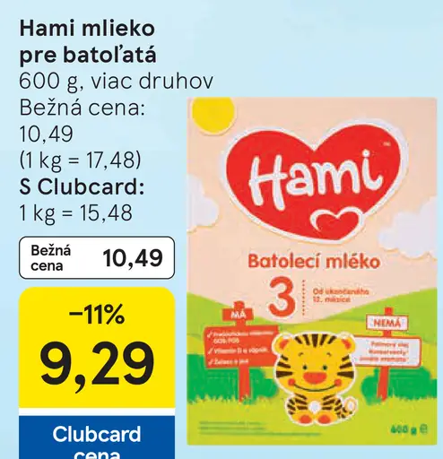Hami mlieko pre batoľatá