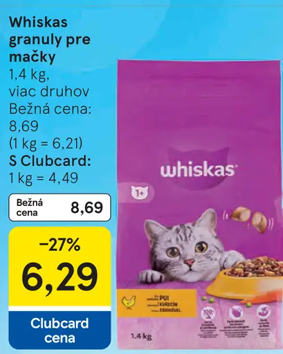 Whiskas granuly pre mačky