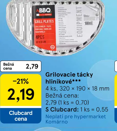 Grilovacie tácky hliníkové