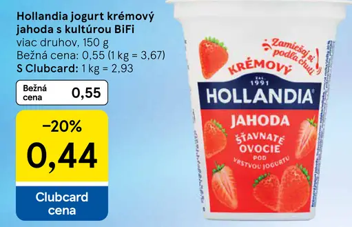 Hollandia jogurt krémový s kultúrou BiFi