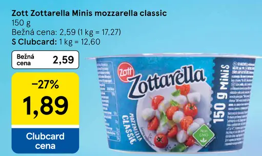 Zott Zottarella Minis Mozzarella Classic