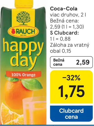 Happy day džús 100 % pomaranč