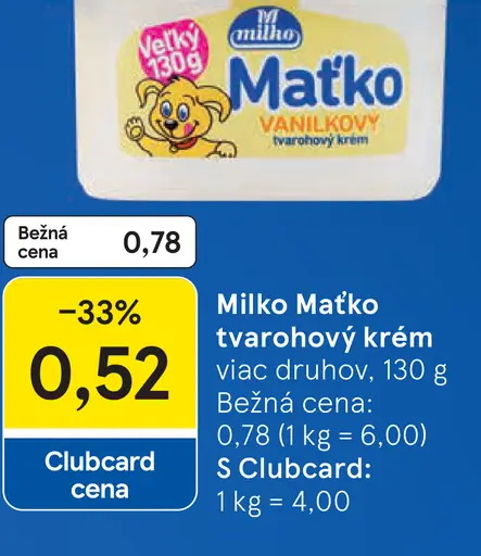 Milko Matko Tvarohový krém