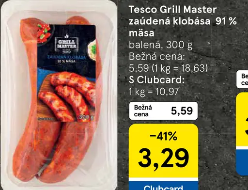 Tesco Grill Master údená klobása