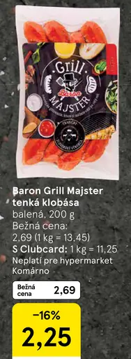 Baron Grill Majster tenká klobása
