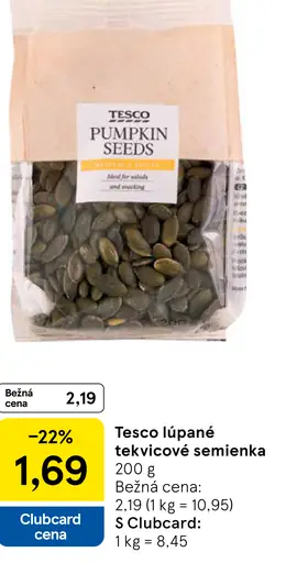 Tesco lúpané tekvicové semienka