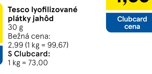 Tesco lyofilizované plátky jahôd