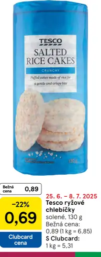 Tesco ryžové chlebíčky solené